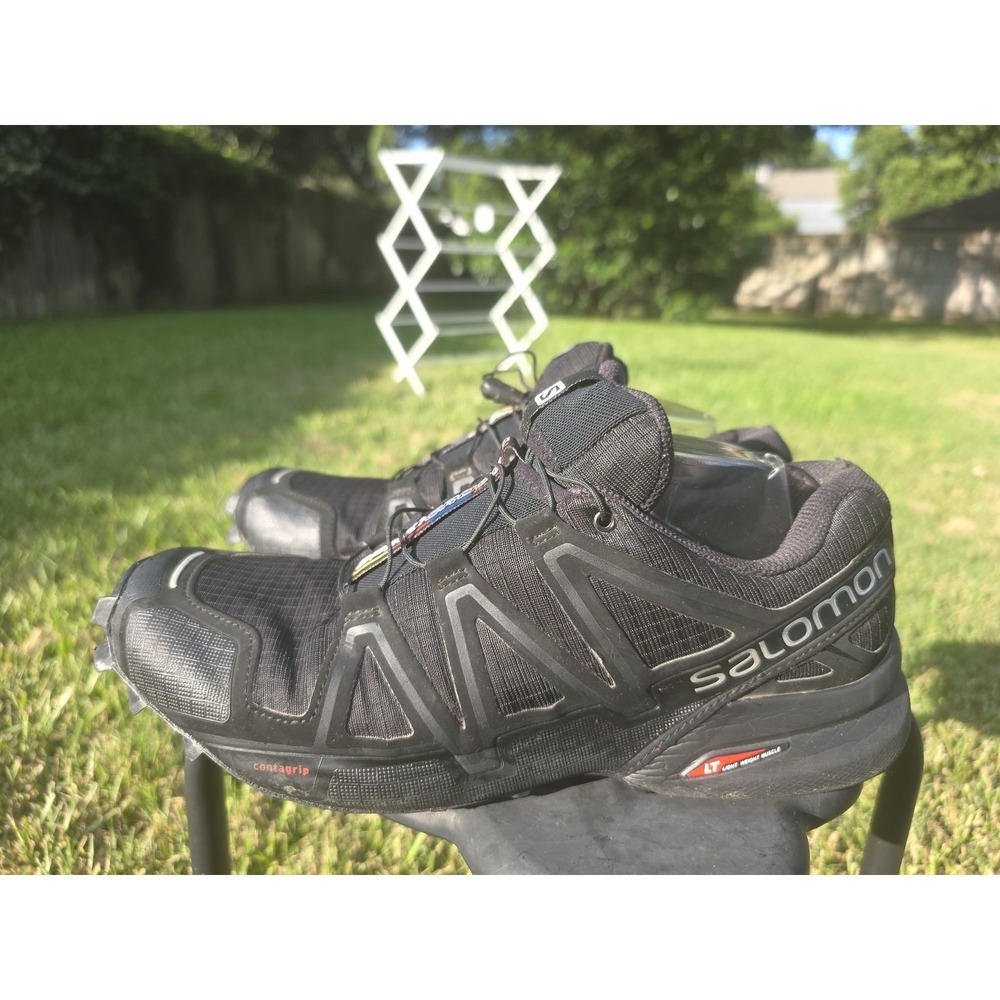 Salomon Speedcross 4 Men Black Trail Running Shoes Hiking Sneakers - Picture 4 of 11